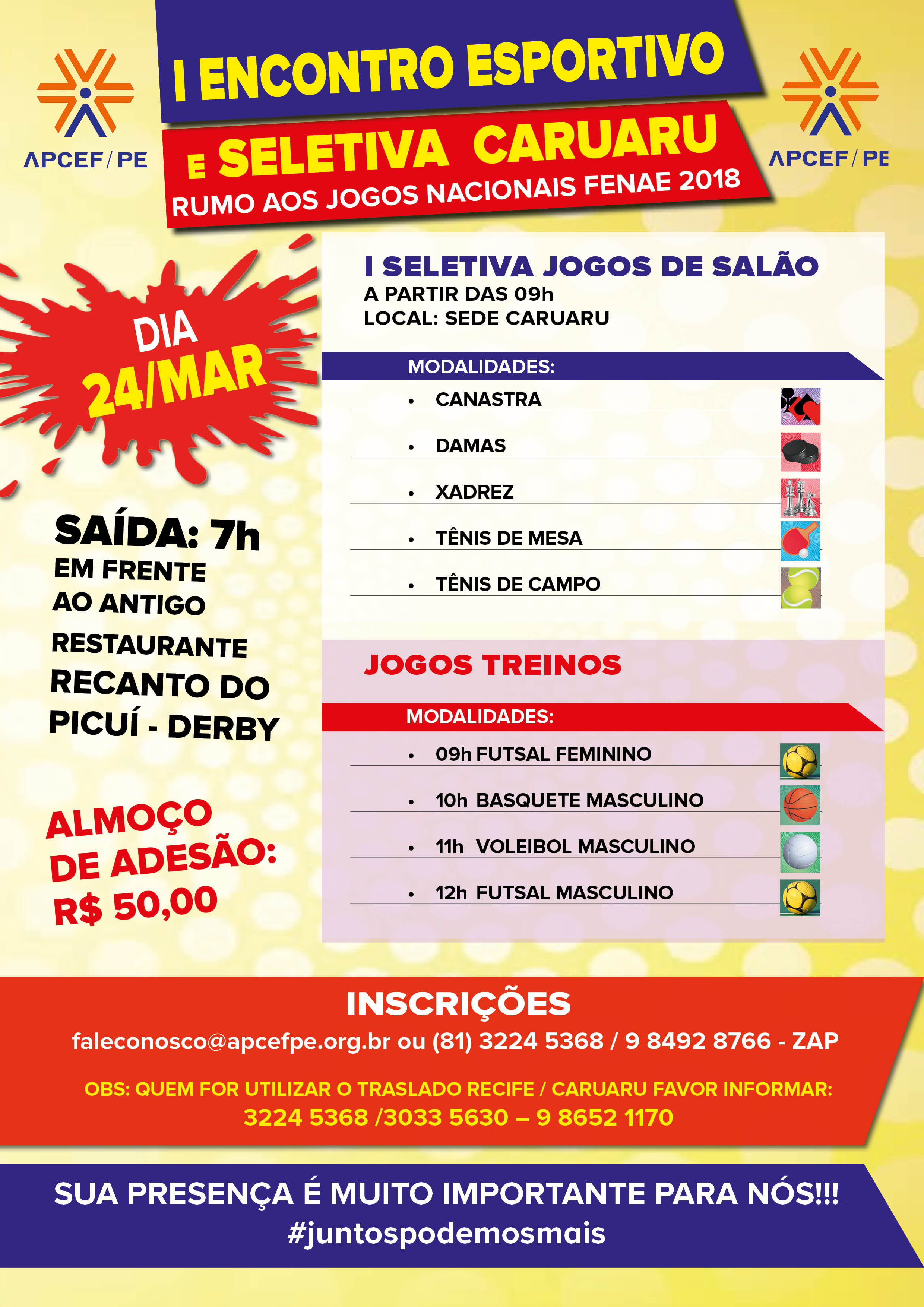 1ª seletiva jogos de salão - Participe!